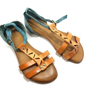 BF by Beatriz Furest Leather Studded Flat Sandals